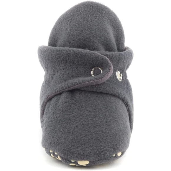 Fleece Baby Booties - Cotton & Gripper Bottoms, Non Skid 6-12 Months Wide Infant - Picture 3 of 3